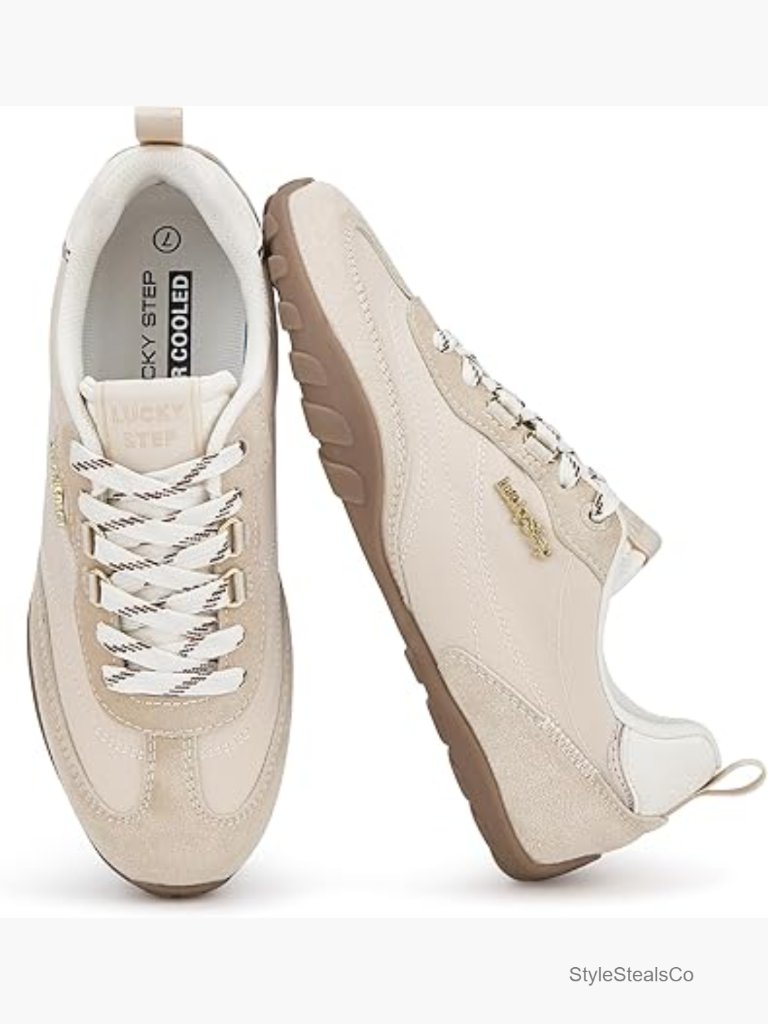 Lightweight Retro Sneakers, Non-Slip Walking Shoes, Lace-Up Casual Style
